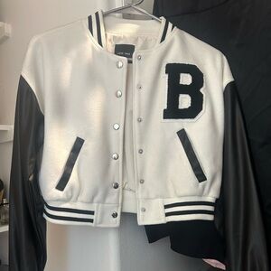 Love Tree Black and White Bomber Jacket